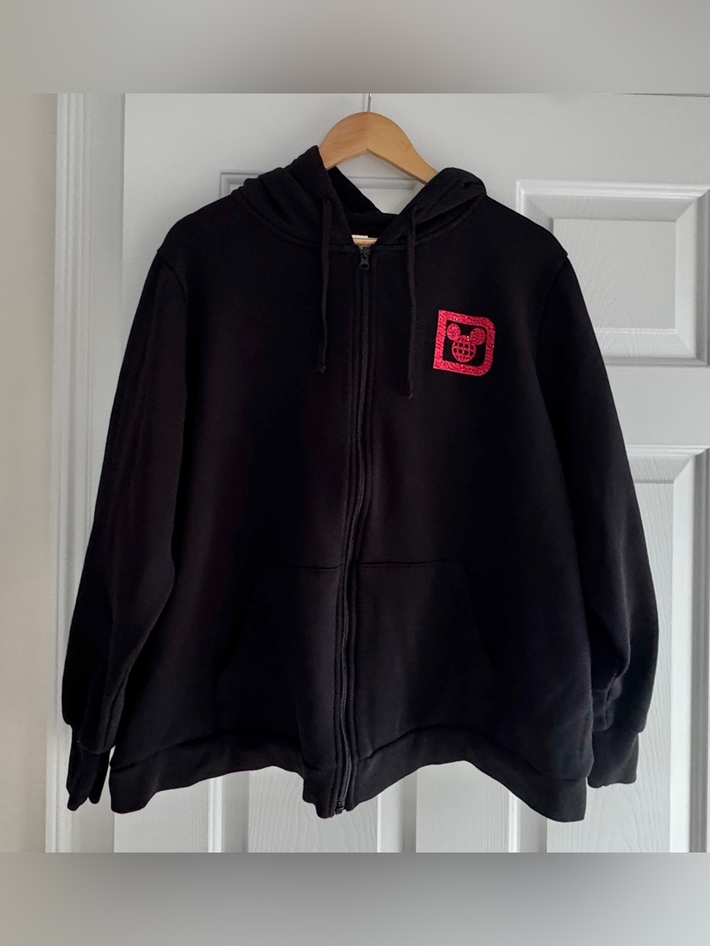 Walt Disney World Minnie Mouse Black Rhinestone zip-Up Hoodie size 1X - Picture 2 of 11